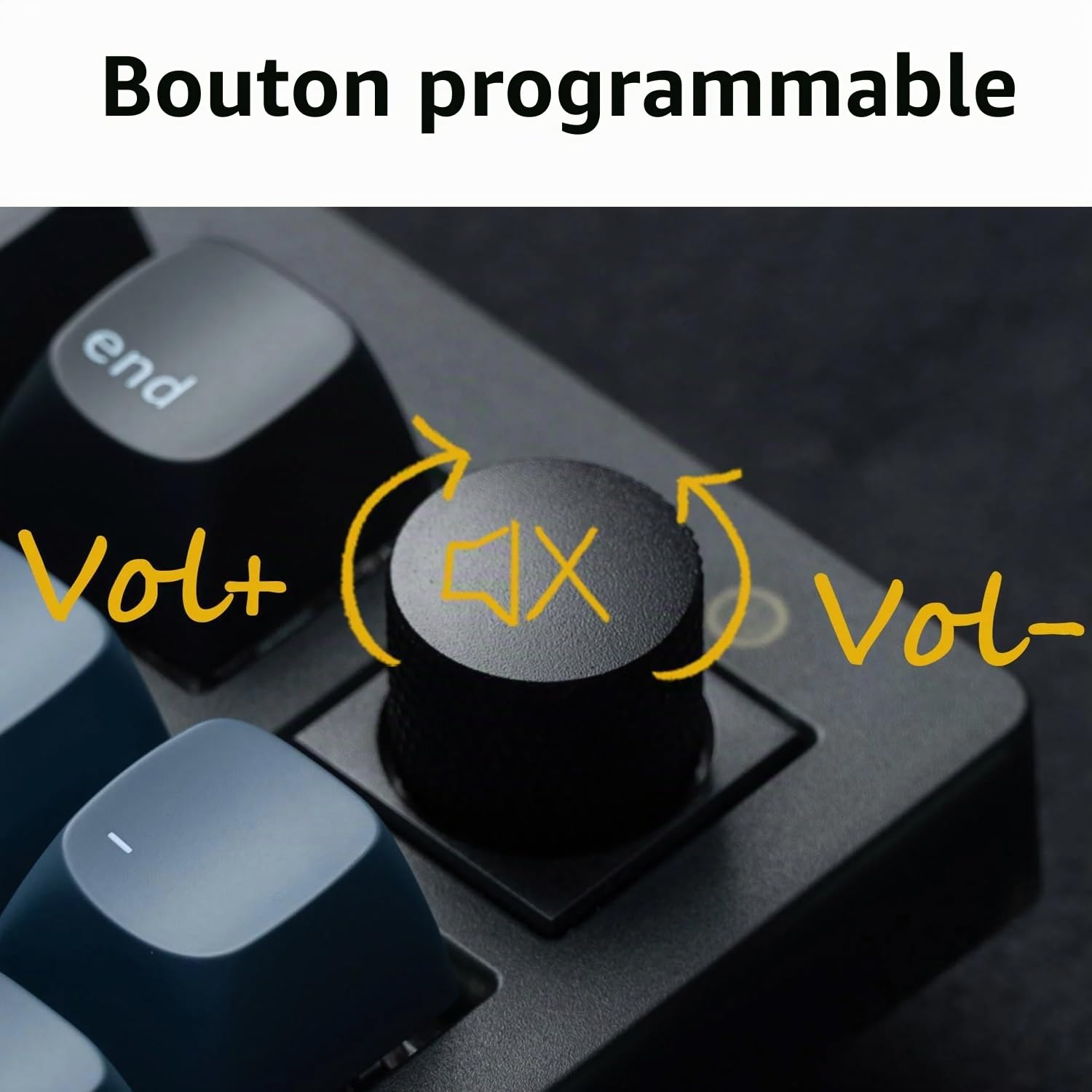 Keychron V5 Max Clavier Mécanique sans Fil Personnalisé, 2.4G Hz Bluetooth Cable Connection QMK/Via Programmable, Lumière RVB Hot-Swap Gateron Jupiter Rouge Switch pour Mac/Windows/Linux FR Layout