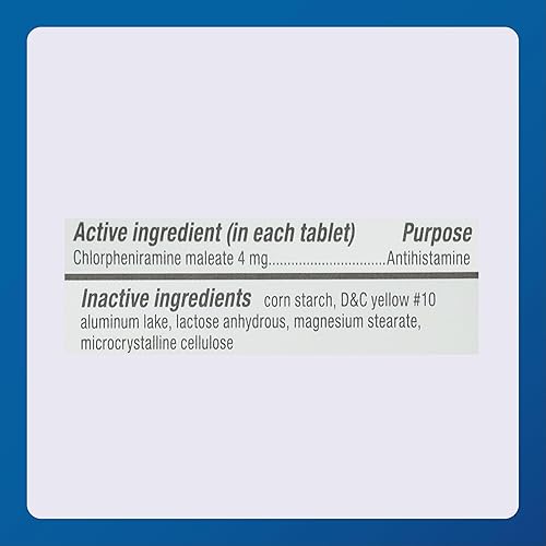 Miniatura 5 de MAJOR Tabletas para alergias de 4 horas  Clorfeniramina Maleato 4 mg  Antihistamínico  24 unidades (1 paquete)