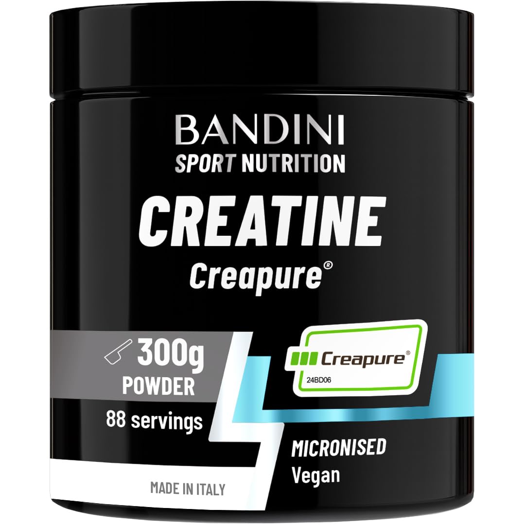 Bandini® Creatine CREAPURE® Pure Powder Monohydrate - 300g for 88 Servings - 100% Vegan - Pure and Clean Creapure Supplement for Sport, Gym, Strength & Pre Workout - No fillers - for ATP and Recovery