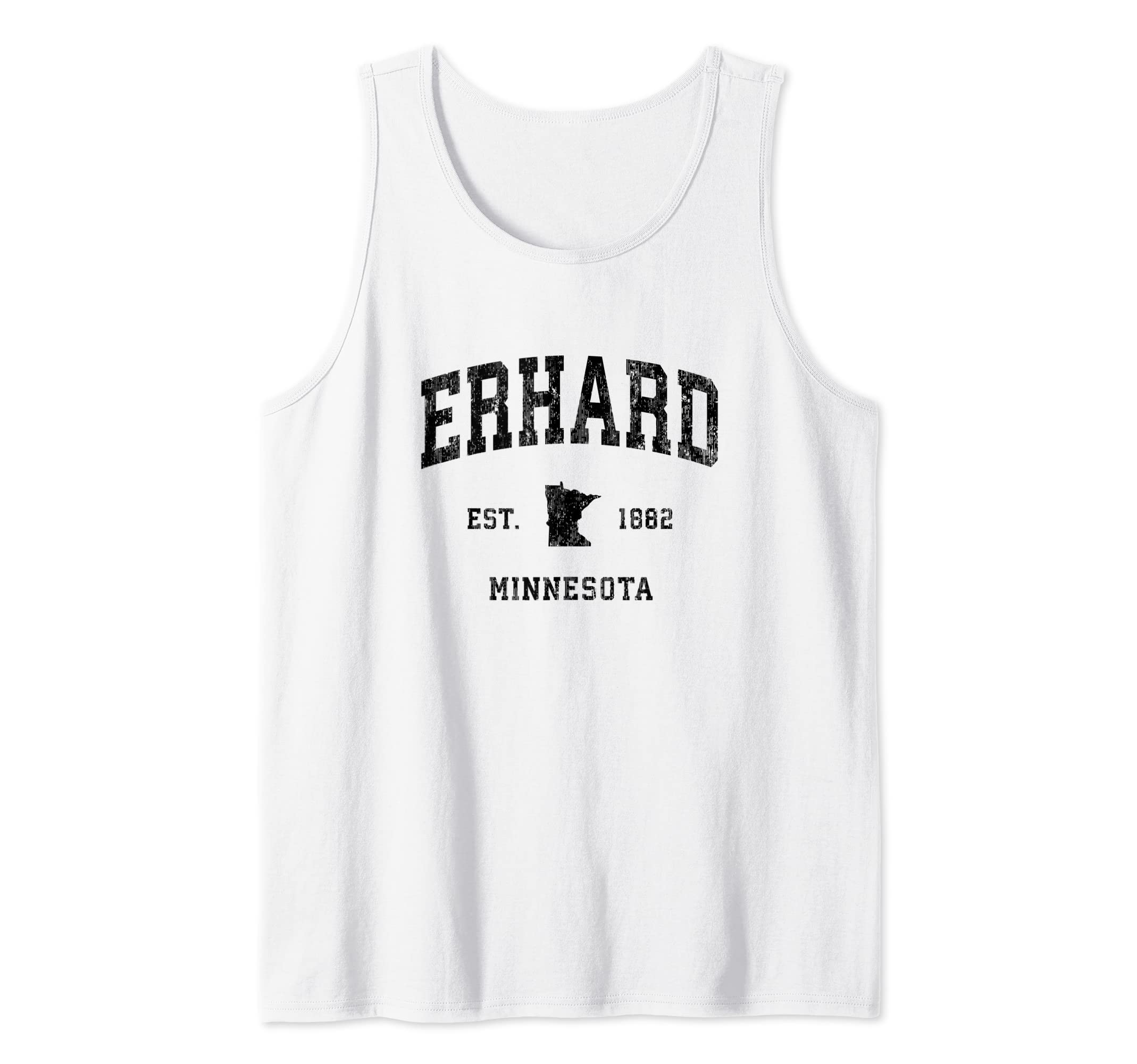 Erhard Minnesota MN Vintage Athletic Black Sports Design Tank Top