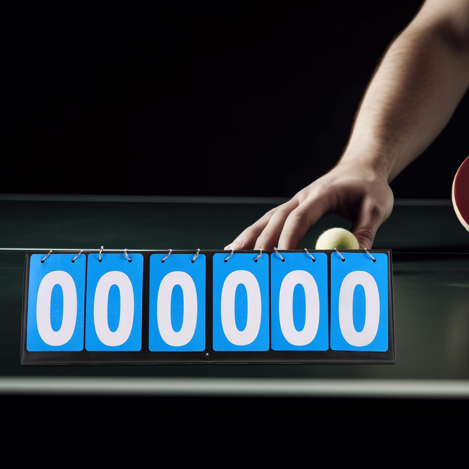 Tischtennis Spielstandsanzeige Umklappbar, Sechsstellige Zähltafel | Fußball und Badminton, Leicht zu Wenden, Farbbeständig Sportspiele, Zubehör