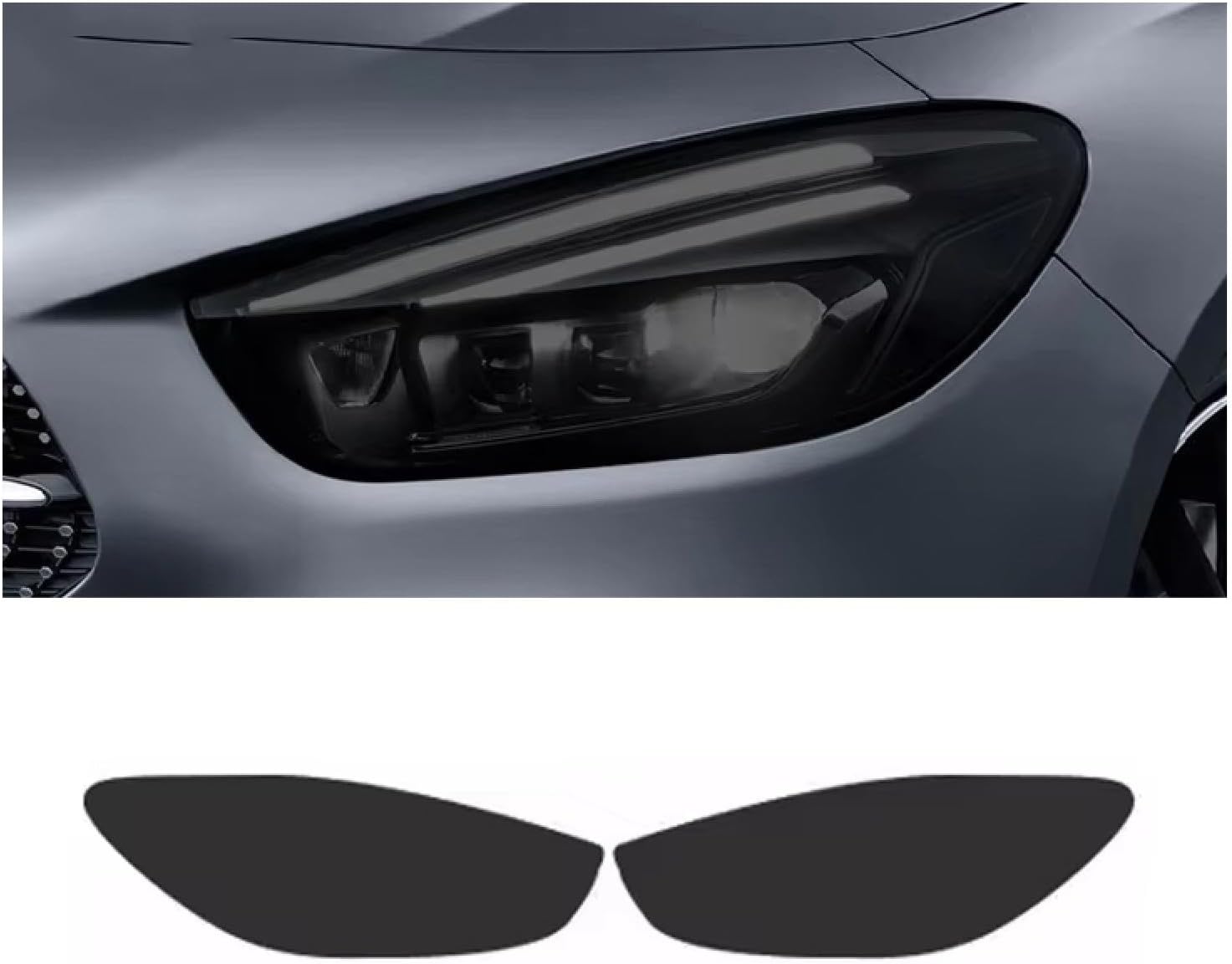 Car Headlight Protective Film for MERC&edes B&ENZ B Class W247 2020-2023 Blackened Car Headlight Film Front Light Transparent Blackened Exterior Protective Sticker