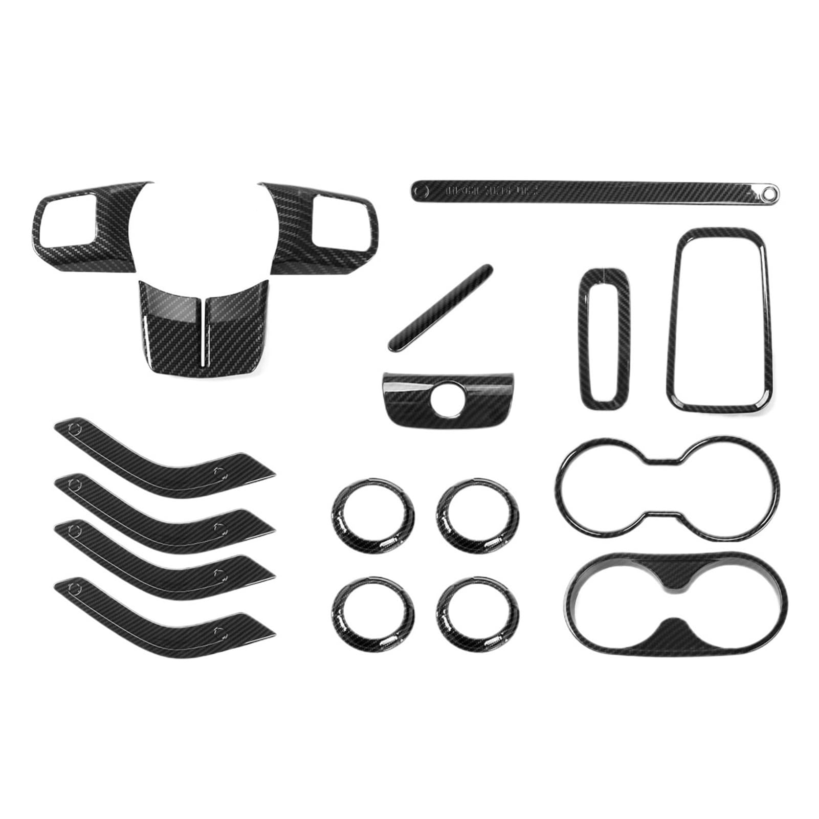 18-częściowy zestaw do dekoracji wnętrza samochodu, kompatybilny z Jeep Wrangler JK JKU 2011, 2012, 2013, 2014, 2015, 2016, 2017, akcesoria 4-drzwiowe