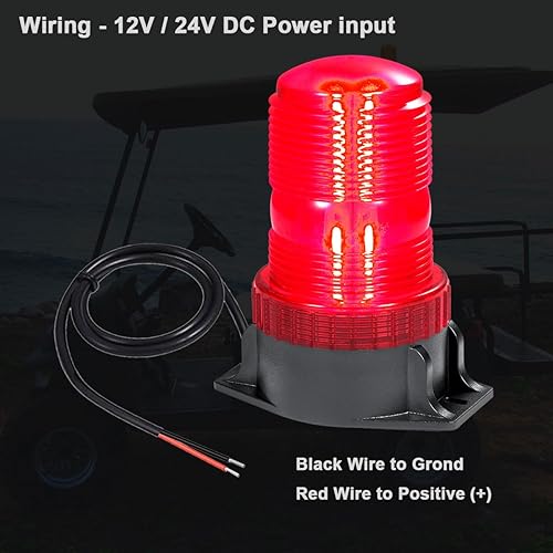 Miniatura 7 de WOWTOU Luces estroboscópicas LED ámbar magnéticas para carretilla elevadora, carritos de golf, vehículos utilitarios, camiones, tractor, 12 V, 24 V,