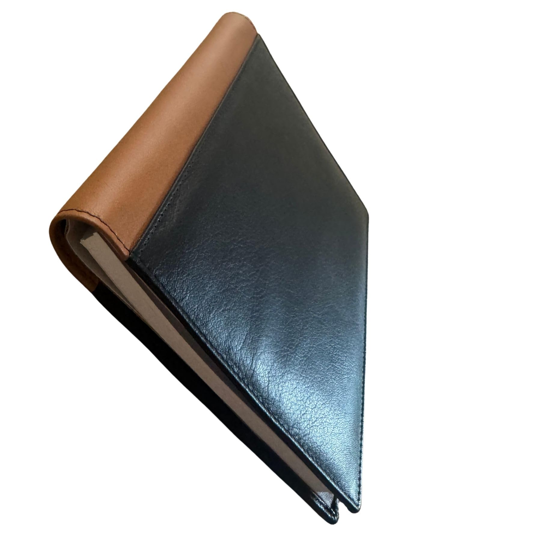Love EMVY Genuine Leather A5 Notebook Cover & Double Pen Case Gift Set Refillable Journal with Free Lined Insert Premium Leather Writing Set for Work, Study & Travel (Black/Tan) - Image 4