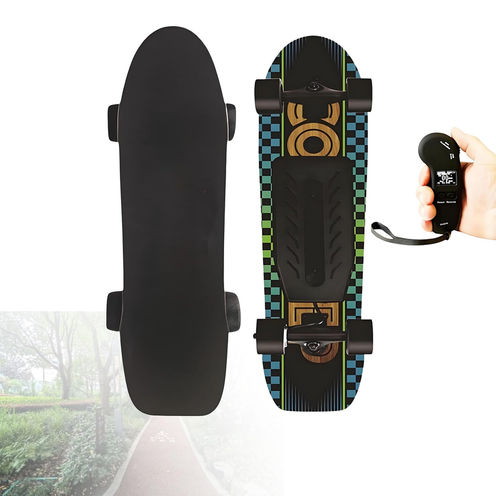 Skateboard éLectrique avec TéLéCommande sans Fil, Capacité De Charge De 150Kg, 4 Vitesses RéGlables, Vitesse Maximale De 22Km/H, Convient Aux Adultes Et Aux Adolescents, pour Les Places A