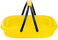 Vista 20 de SAMMART Collapsible Basket with Handle, 13L (3.4 Gallon), TPE & PP, White/Stone Blue, Modern Design