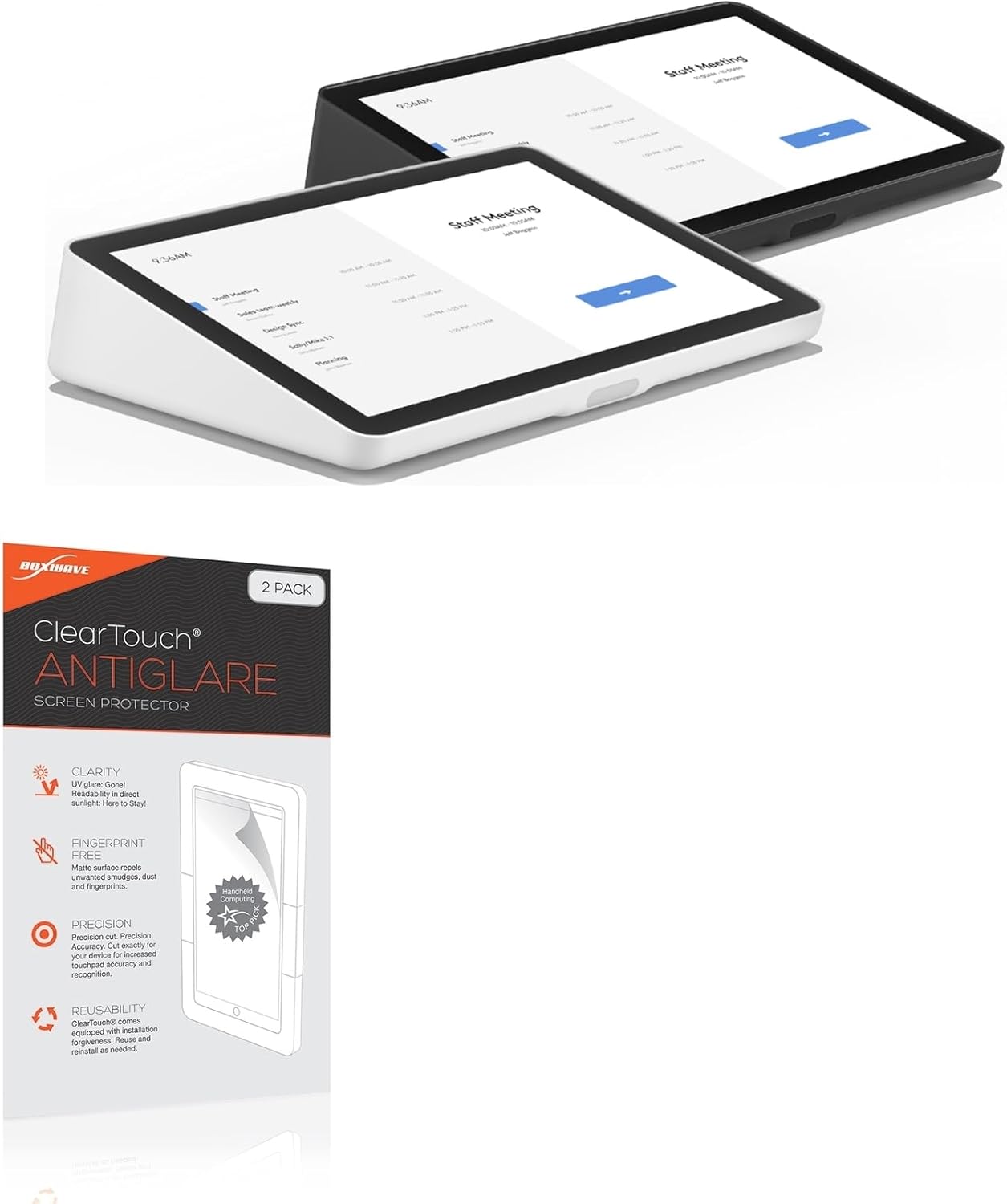 BoxWave Screen Protector Compatible with Logitech Tap IP - ClearTouch Anti-Glare (2-Pack), Anti-Fingerprint Matte Film Skin