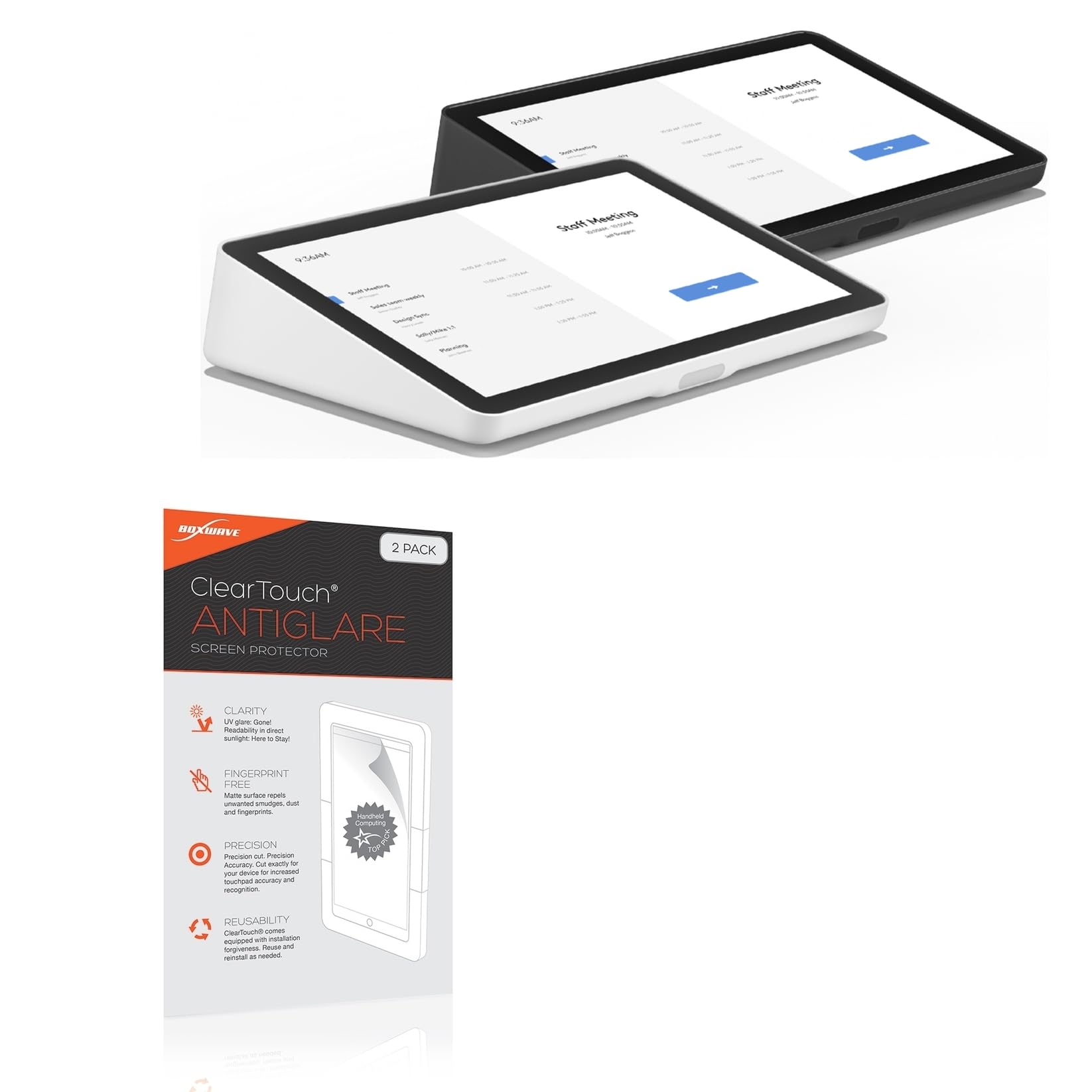BoxWave Screen Protector Compatible with Logitech Tap IP - ClearTouch Anti-Glare (2-Pack), Anti-Fingerprint Matte Film Skin