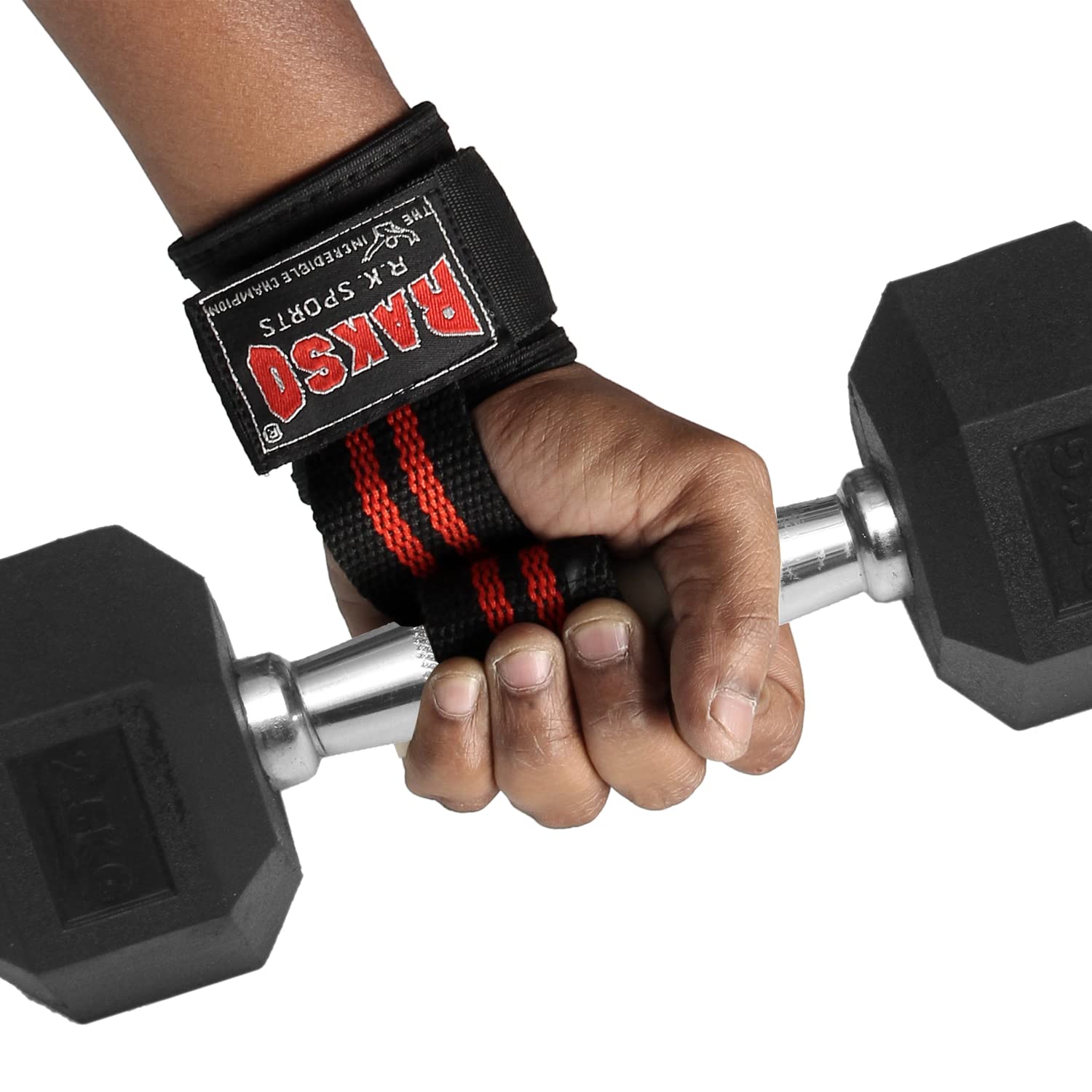 RAKSO Gym Weight Lifting Straps, Wrist Supporter, Deadlift Straps, Wrist Support, Gym Equipment Non-Slip Wrist Band Pair for Men-image-46