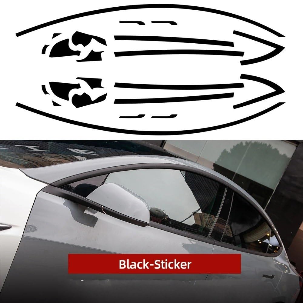 Consolle centrale dell'auto Adesivo Per Telaio Finestrino Auto Decorazione Esterna Maniglia Della Porta Protezione Nera Per Tesla Per Model 3 2020-2023