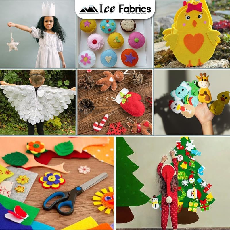 Miniatura 5 de Ice Fabrics The Yard - Tela de fieltro para manualidades, 72 pulgadas de ancho y 0.063 in de grosor, tela dorada brillante suave y duradera para