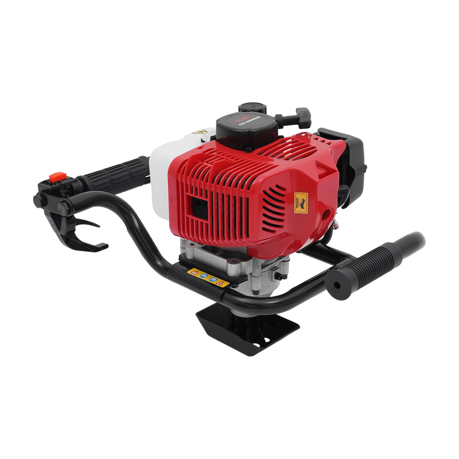 52 cc Erdlochbohrer, 2-Takt-Einzylinder-Benzinmotor für Erdbohrer, 2HP Erdbohrer-Motor, Benzin Gartenbohrer mit 4-Bohrer ø Ausgerüstet (100,150,200,300 mm)