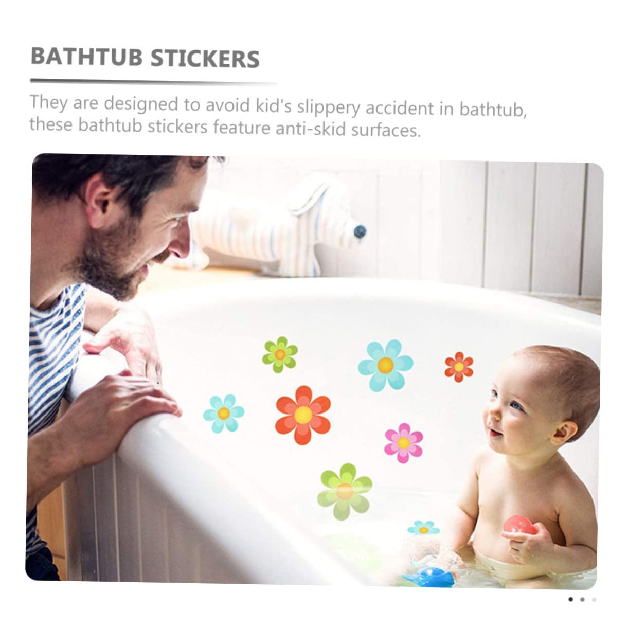 Healeved 2 Juegos Adhesivos Antideslizantes para Flores. contra El Baño Pegatinas Pegatina De Peldaños De Bañera Apliques Anti Baño Niño De Polivinilo Alcachofa De La Ducha Grava