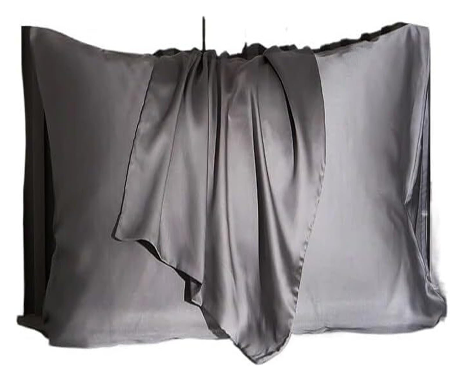 Funda de Almohada de Seda Morera Multicolor Varios tamaños(Grey,65x65cm 1pc)