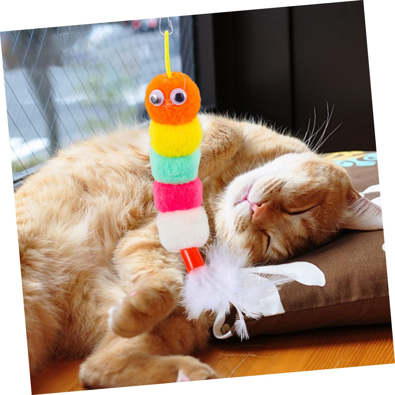 Happyyami 20stücke Katzenminze Spielzeug Einstellbare Und Tragbare Katzenangel Mit Bunten Federn Interaktives Katzenspielzeug Für Kitten Und Haustiere Fördert Bewegung Und Spielspaß