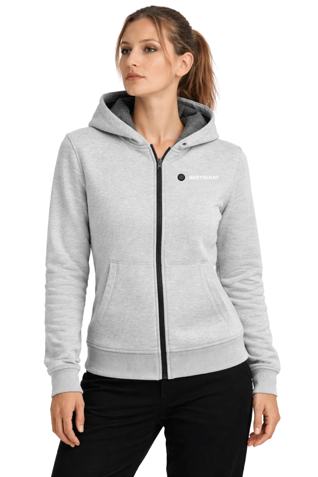 BERTSCHAT Heated Vest - Heated Hoodie - Heated Jacket | Women | 5 Heating Zones | Grey | M