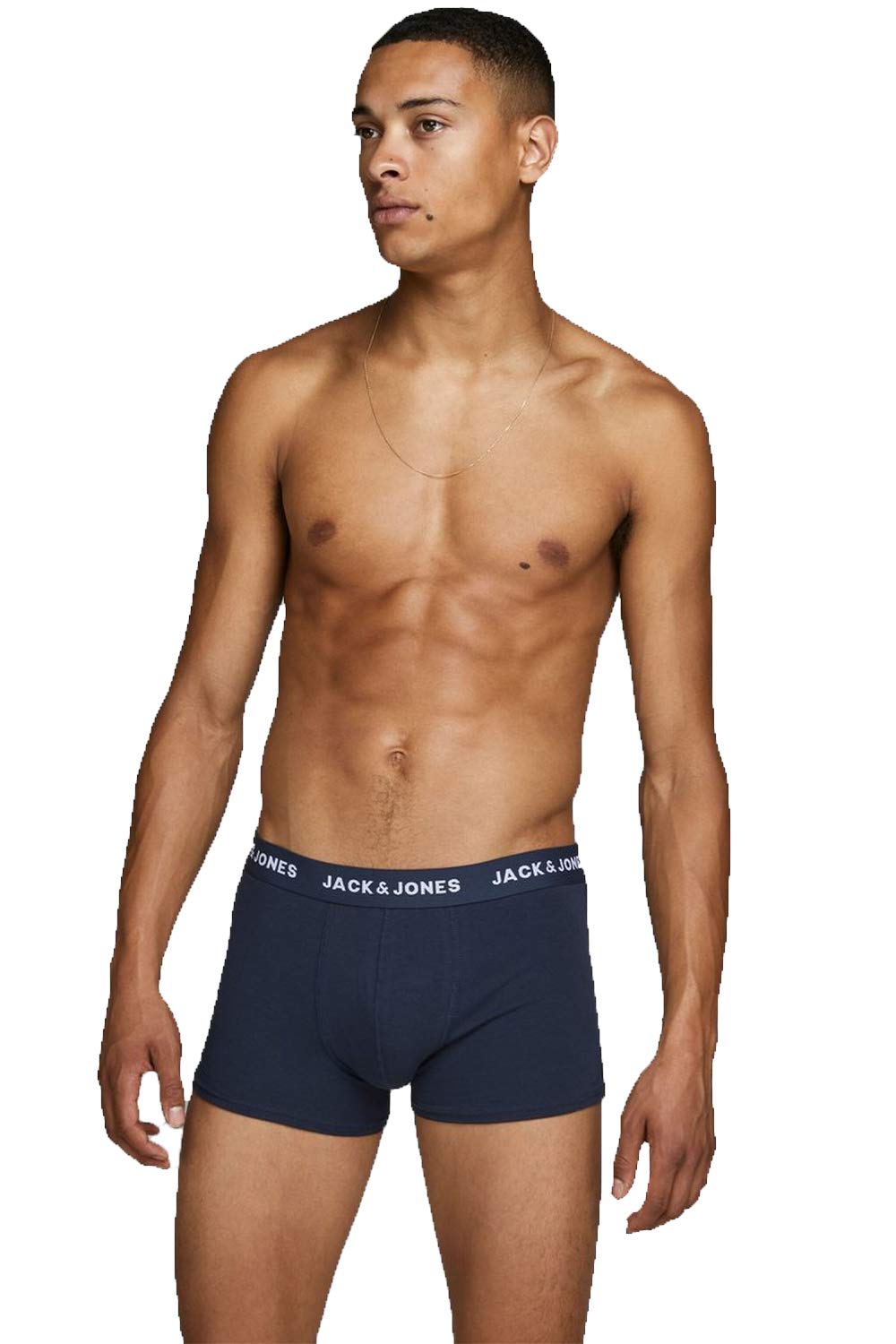 JACK & JONES Ensemble de 5 Boxers Trunks pour Homme en Jersey Stretch - Lot de sous-vêtements Basiques
