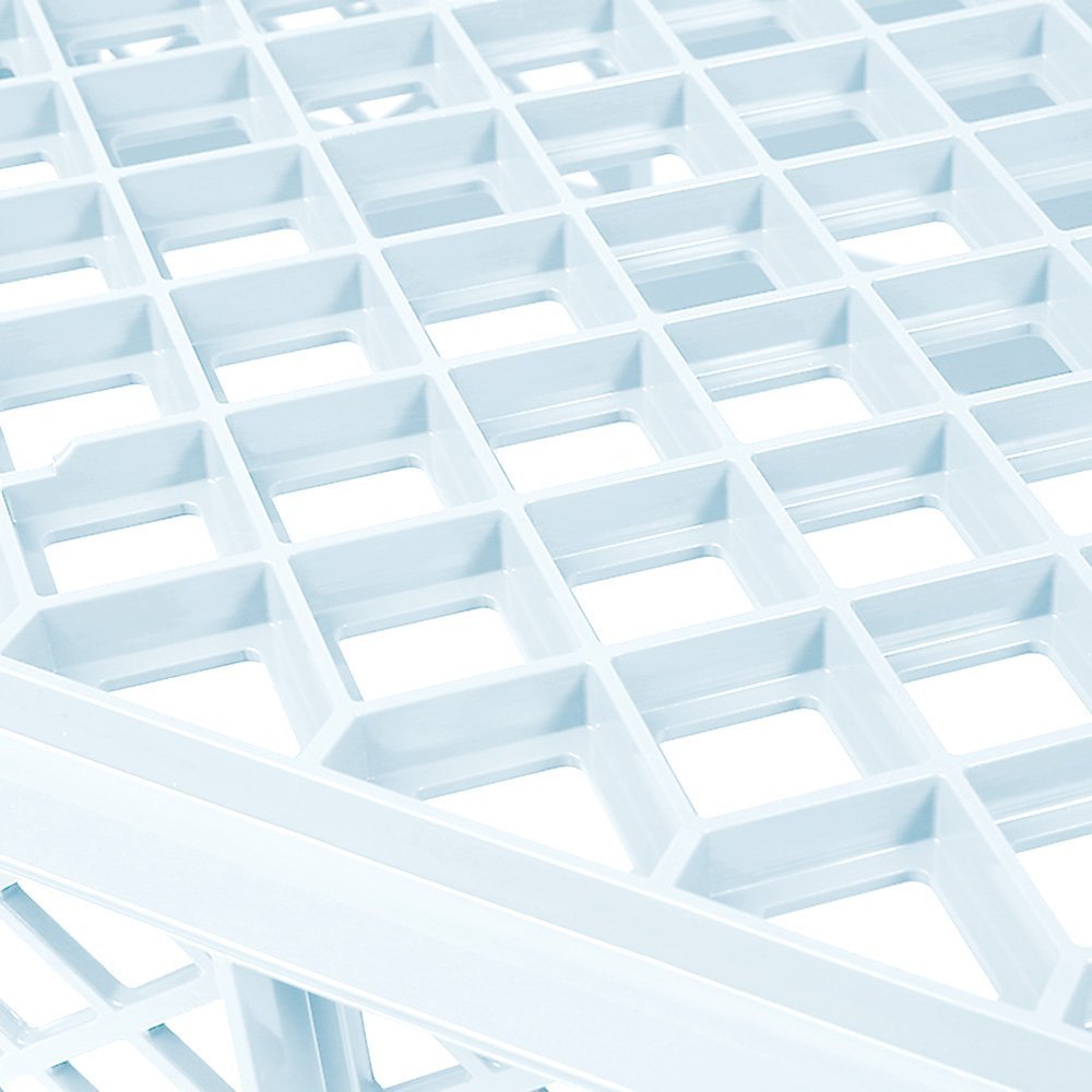 6 contenitori europei traforati, impilabili, per alimenti, 600 x 400 x 240 mm, bianco