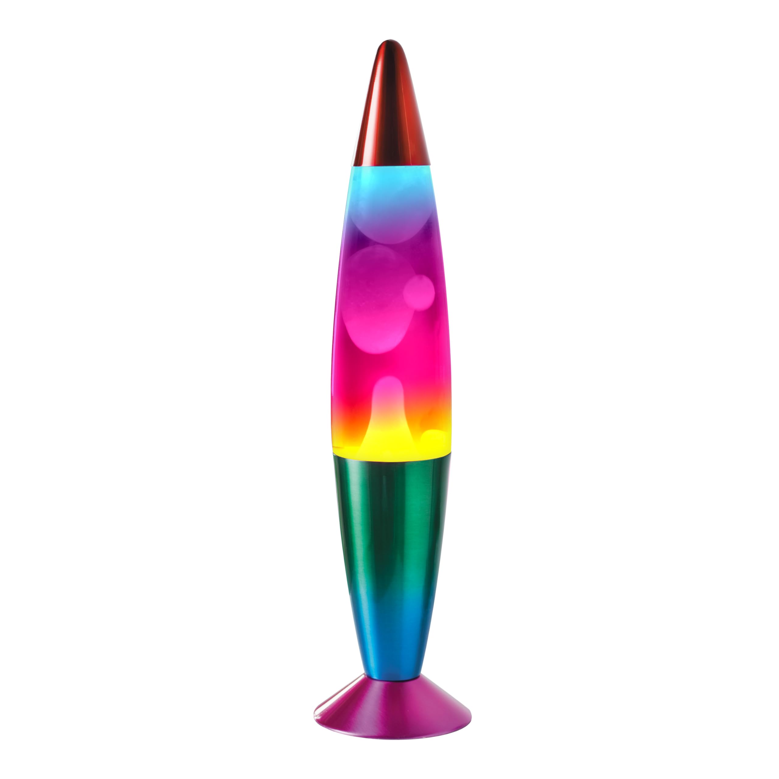 Global Gizmos 16” Rainbow Lava Lamp 40cm Tall | Retro Nostalgia | Relaxing Motion Wax Light | Decorative Illumination | Sensory Light