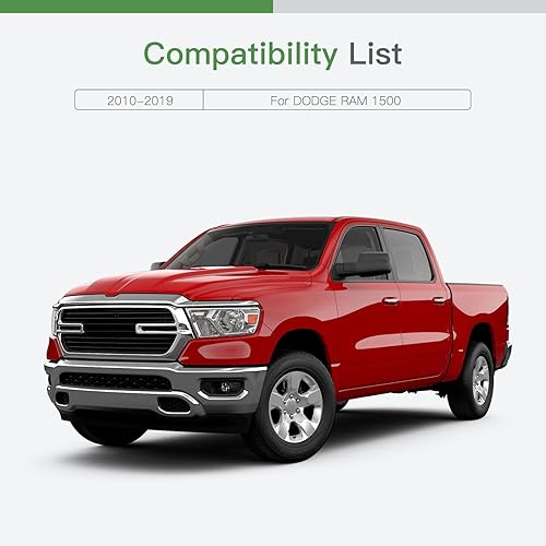 Miniatura 4 de SCITOO Espejo retrovisor lateral de cristal para el lado izquierdo del conductor de cristal apto para 2010-2019 para Dodge RAM 1500 Wcalefaccionado