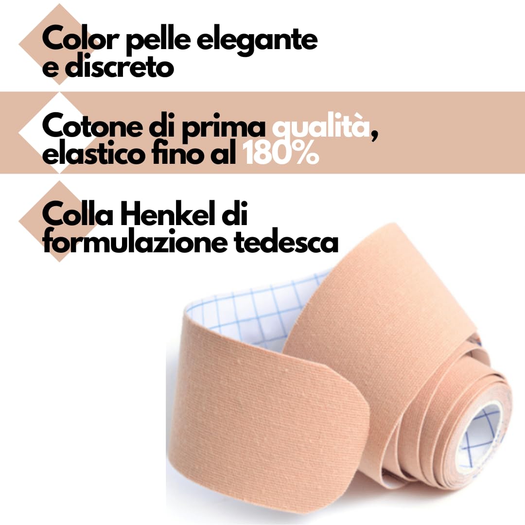 TAKE SPORT Kinesio Gentle taśma kinezjologiczna, taśma kinezjologiczna, taśma kinezjologiczna, 12 rolek, 5 x 5 m każda, 95% bawełna, 5% spandex, elastyczna, do skóry wrażliwej, beżowy (kolor