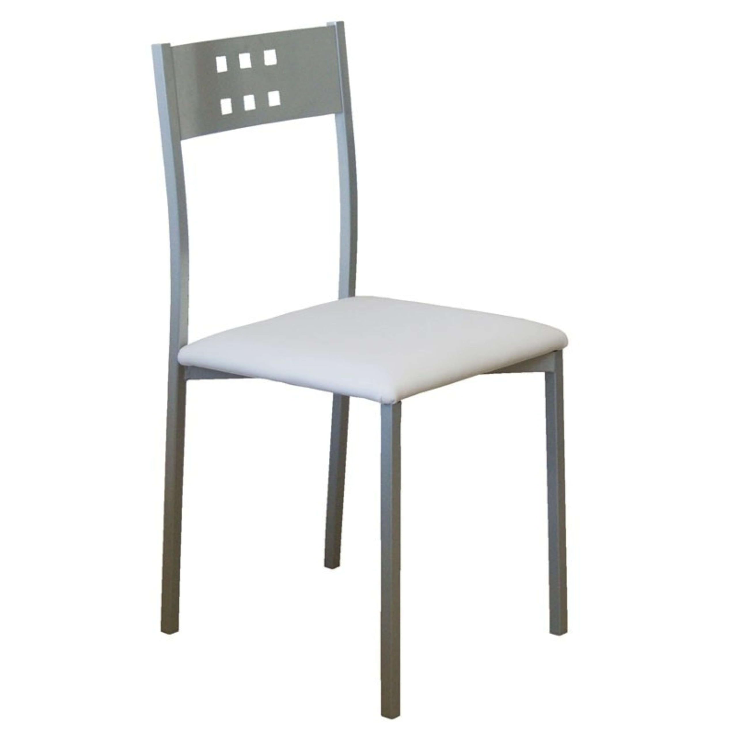 Miroytengo Pack 2 Sillas de Cocina Metal y Blanco Costa, Sillas Comedor Modernas 47x86x41cm