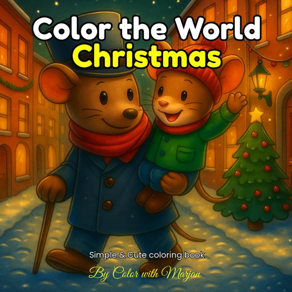 The world in color Christmas: Simple & Cute Coloring book