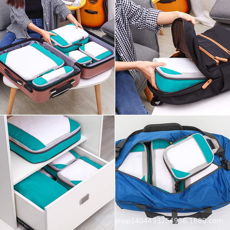 Set Organizer Valigia 6/8/9 Cubi Di Imballaggio Da Viaggio Set Di Pezzi, Cubi Multifunzione Organizzatore Bagaglio Da Viaggio Impermeabile Borsa Di Compressione