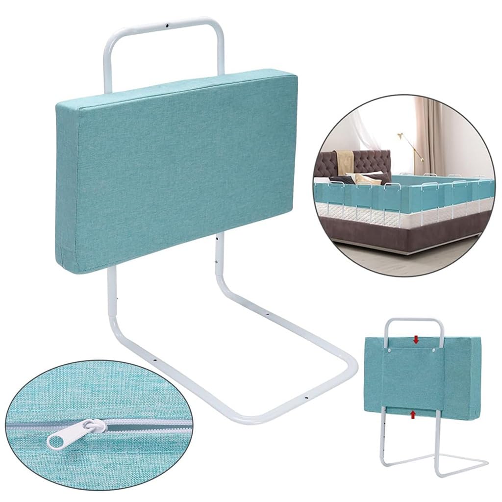 Kinderbettgitter Bettschutzgitter für Kinder Rausfallschutz Bett Bettgitter 5-Loch Höhenverstellbar für Einzelbett, Doppelbett, Kinderbett, Elternbetten(Color:Green,Size:150cm(50cmx3))
