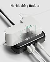 Vista 7 de Cargador inalámbrico de torre de alimentación y mini protector de sobretensiones SUPERDANNY con 2 tomas de corriente espaciadas amplias, 3 USB-A 1