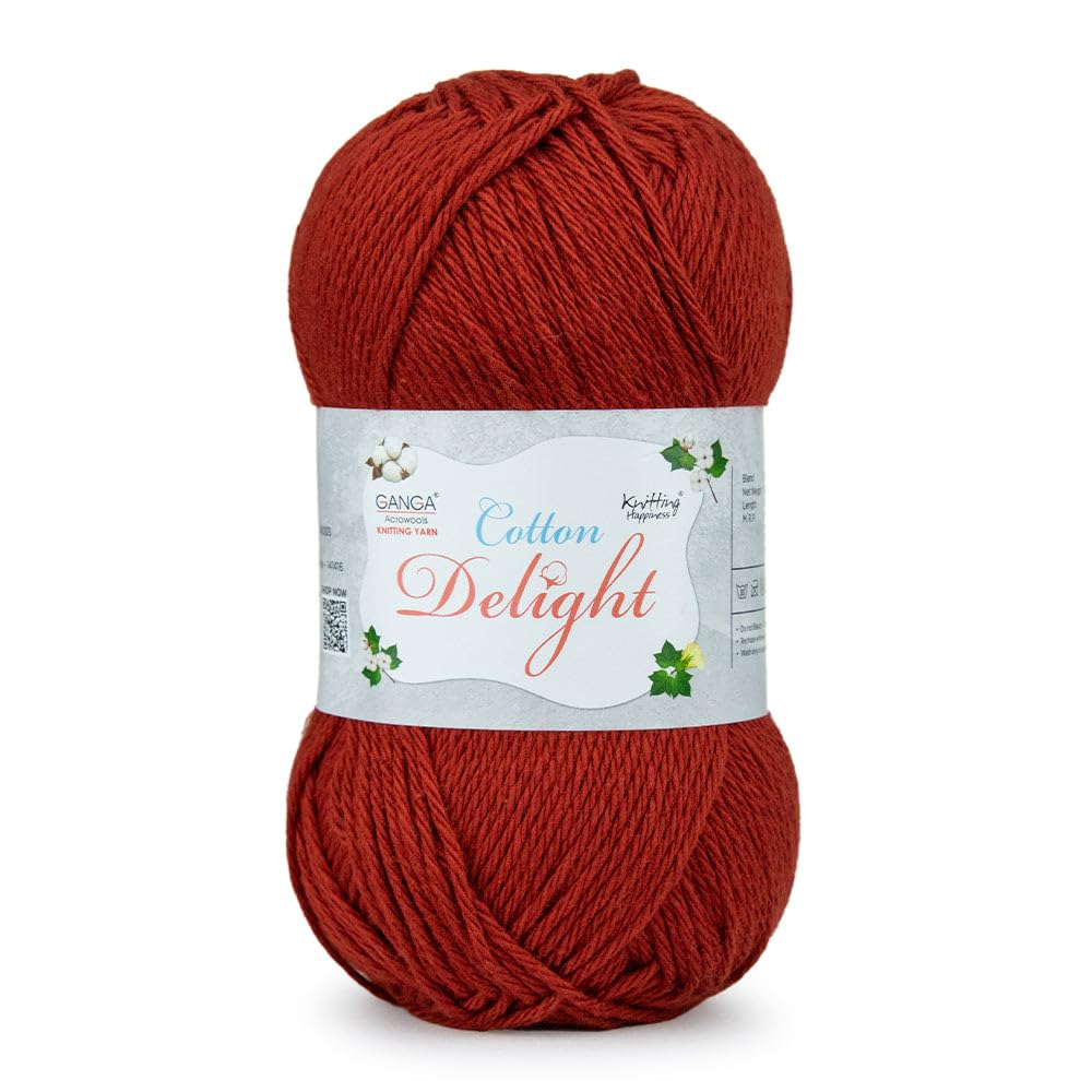 Ganga Acrowools Cotton Delight Yarn - Apple Green -6