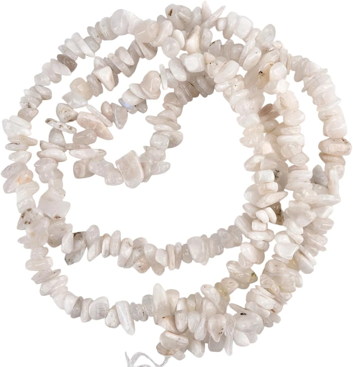32 Inches 5-8mm Natural White Moonstone Chips Gemstone Free Form Tumbled Semi precious Irregular Strand Drilled Stone Beads for Jewelry Making - Image 5