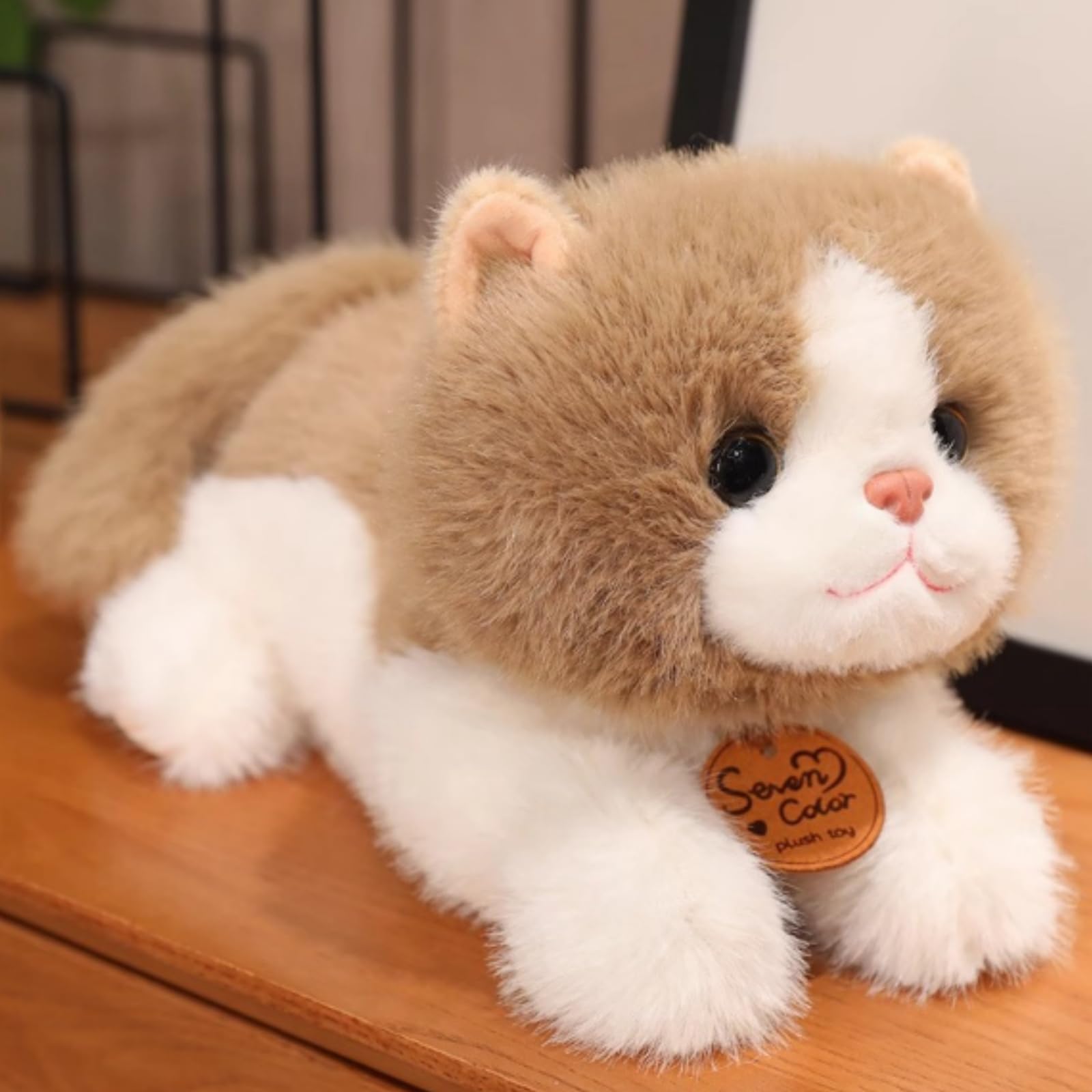 OUKEYI 30cm Cat Plush Stuffed Animals, Soft Cute Cat Plush Toys for Kids, Adults, and Plushie Lovers, Perfect for Hugging and Relaxing (Brown)