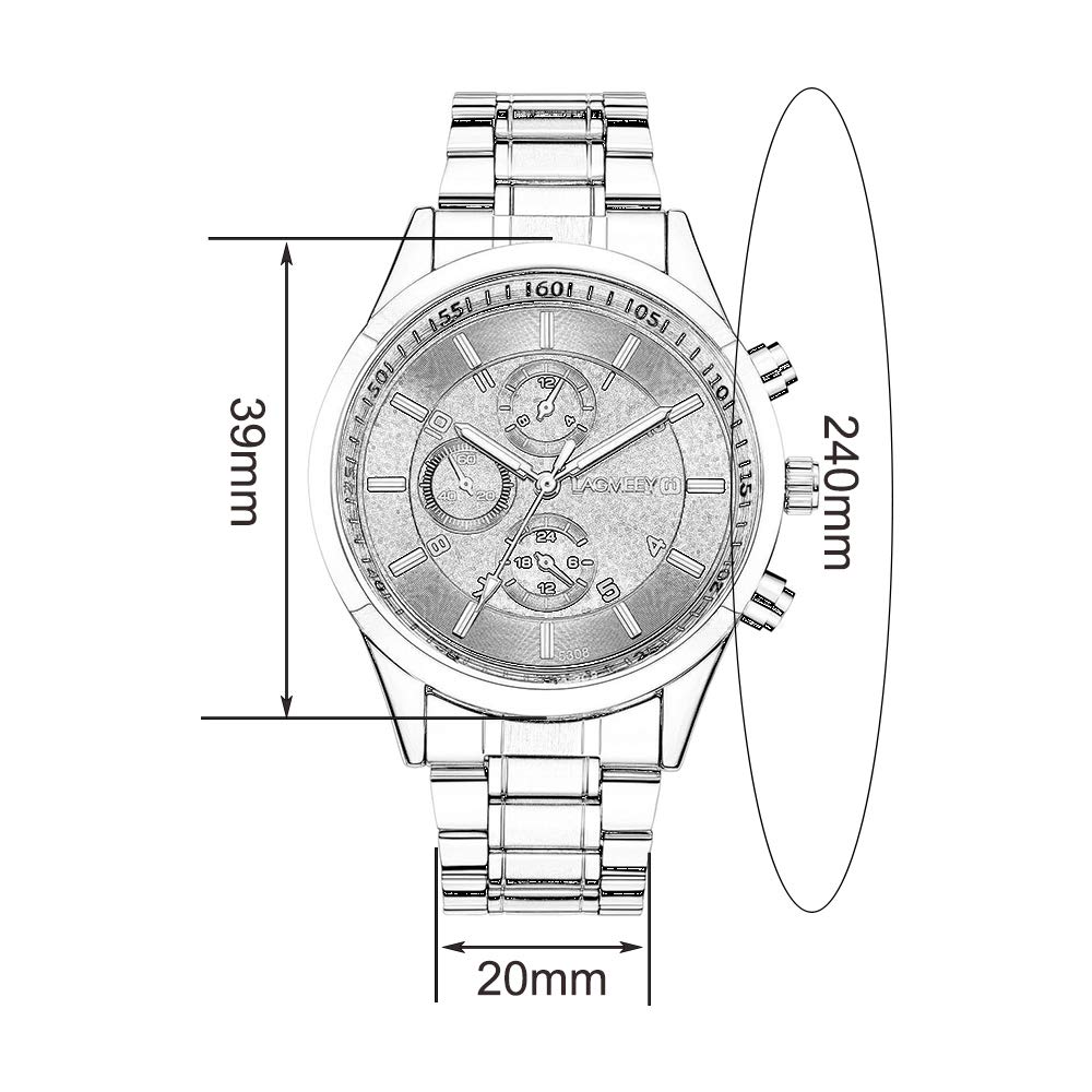 Orologi Polso Decorativo Cronografo Numeri Arabi Quarzo Orologi Uomo Acciaio Classico