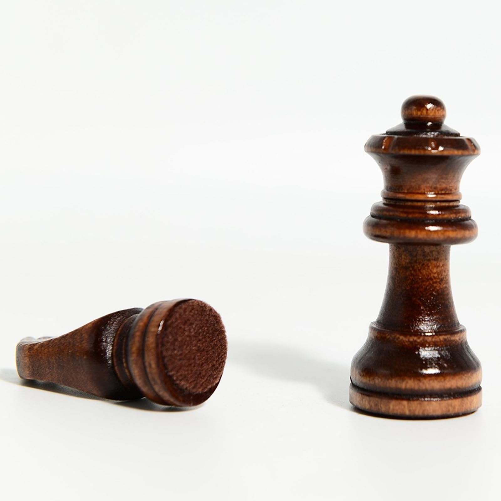Internationale Schachfiguren aus Holz mit Tasche, handgeschnitztes Schachspiel, Spielfiguren, Schachbrettzubehör, 32 Stück