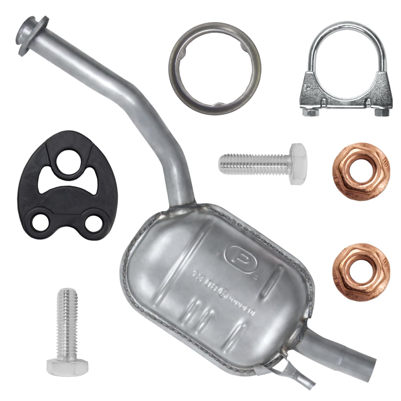 POLMOstrow Auspuff Mitteltopf für Mercedes-Benz 190 W201 1.8 2.0 Stufenheck 1982-07.1993