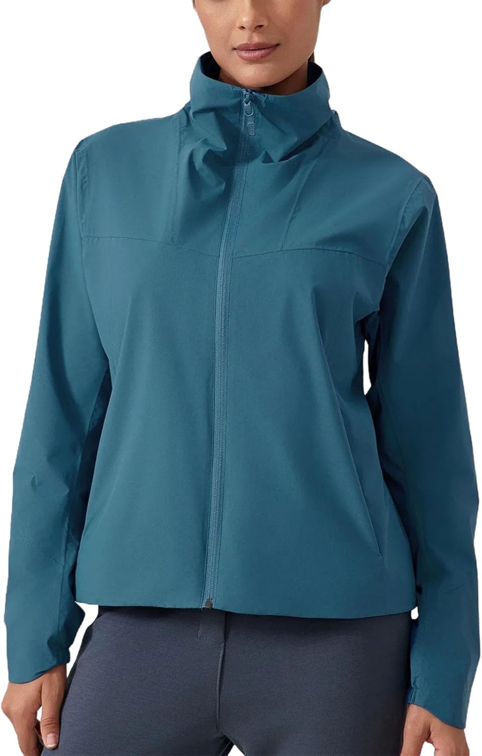 Windproof Waterproof Slim Running Jacket Outdoor Hiking Long Sleeve Mountaineering for Women
