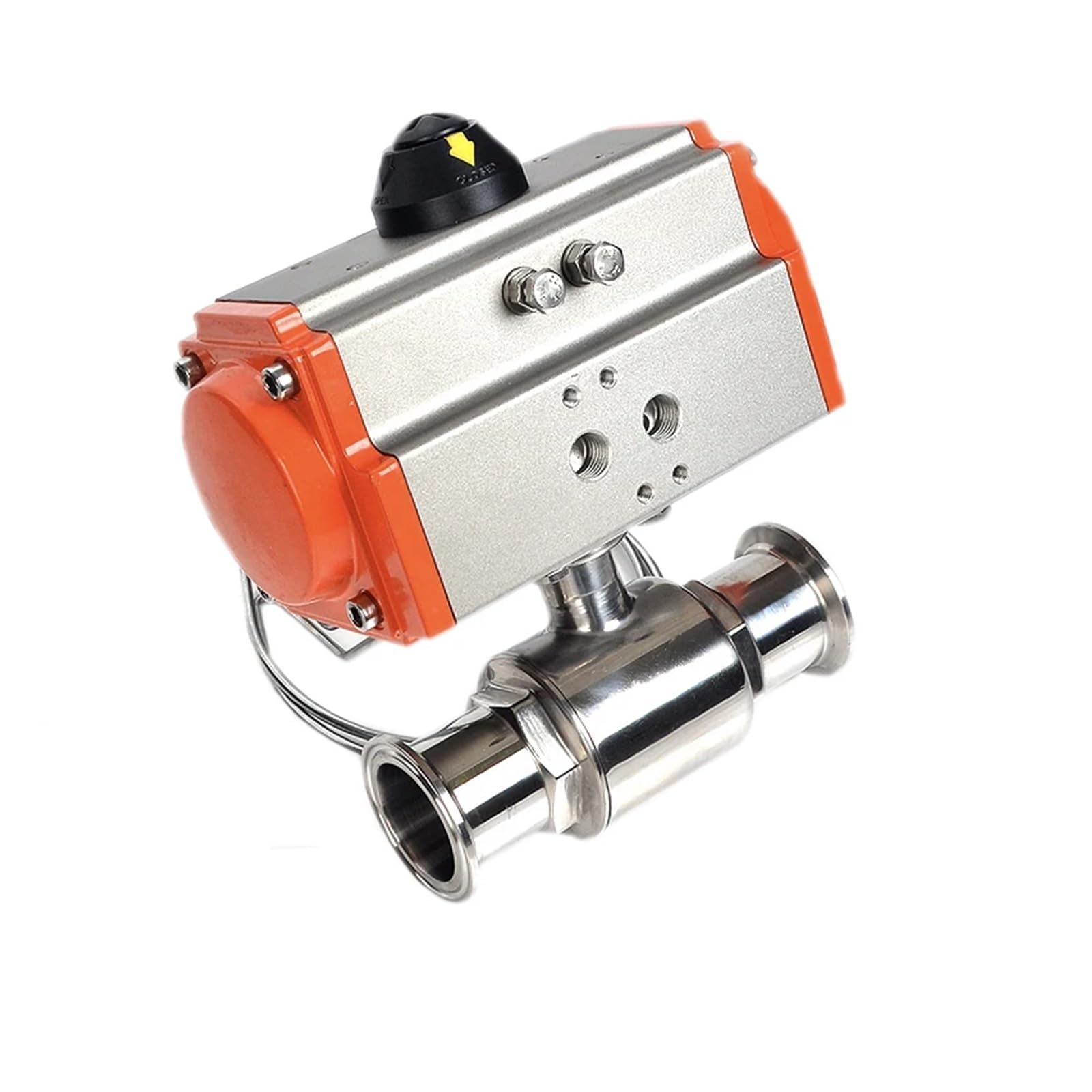 LEOTNNDQ 32mm Sanitary Ball Valve Tri Clamp Ferrule Type 304 Stainless Steel With Double Acting Cylinder