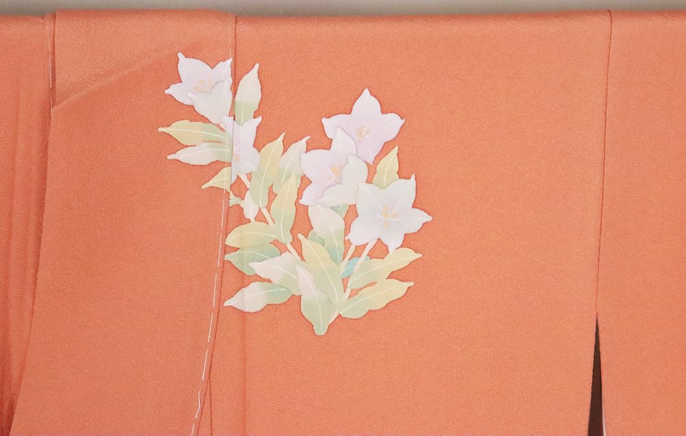 Amazon.co.jp: 友禅 本振袖 正絹 花満開 ki25849 着物 小豆色 Lサイズ  