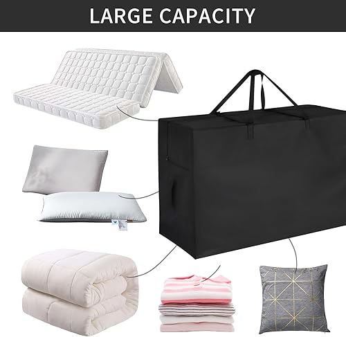 Miniatura 5 de Jungda - Bolsa de almacenamiento de colchón plegable, funda de transporte para colchón triplegado, se adapta a colchones dobles plegables de 6