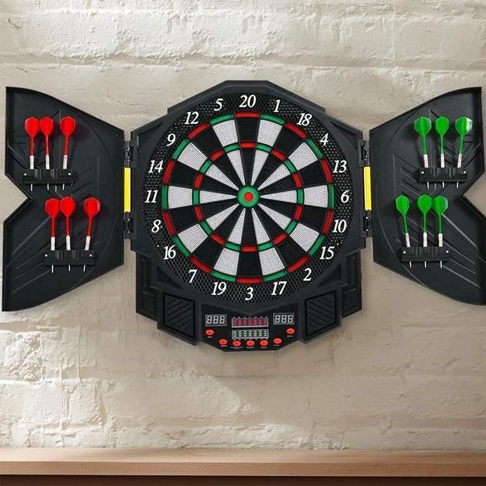 Jeu de Fléchettes Électronique avec Écran LED,12 Fléchettes, 27Jeux et 216 Variantes,pour Jusqu'à 16 Joueurs Cible Electronique