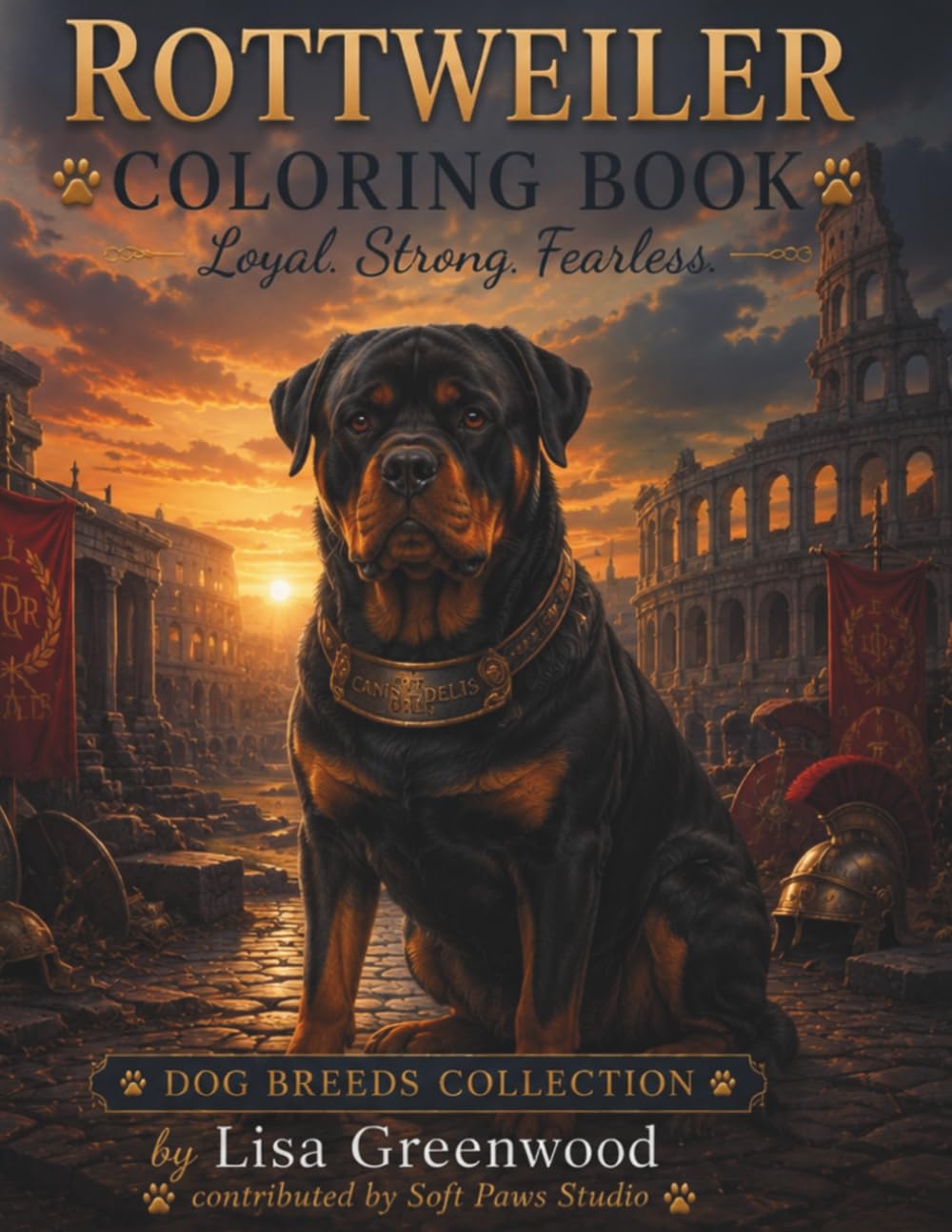Rottweiler Coloring Book for Adults and Teens: Strong and Loyal Guard Dog Coloring Pages for Relaxation, Stress Relief and Creative Fun (Dog Breeds Coloring Collection)