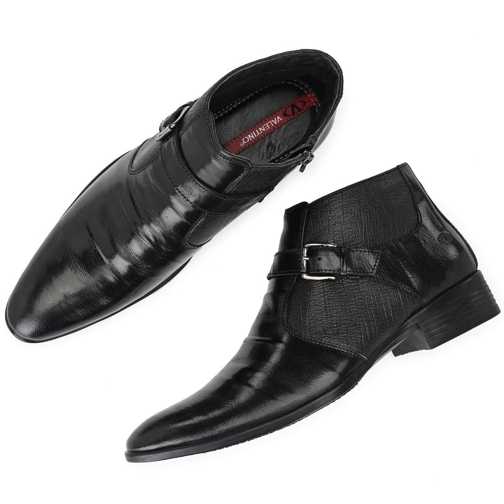 VALENTINO Leather Mens Lace-Up Formal Shoe | Breathable| Lightweight | Running Shoes with Comfort Sole | Black | Size-7 (B0D3F6L6SD) Amazon Price History, Amazon Price Tracker