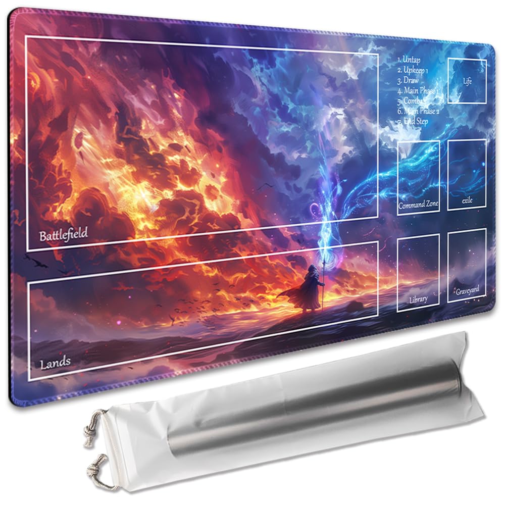 MTG Playmat with Zones Unofficial, Original Design Board Games Play mat 24x14 Inchnon Free Storage Bag - 2511271 (1118108, Zone)