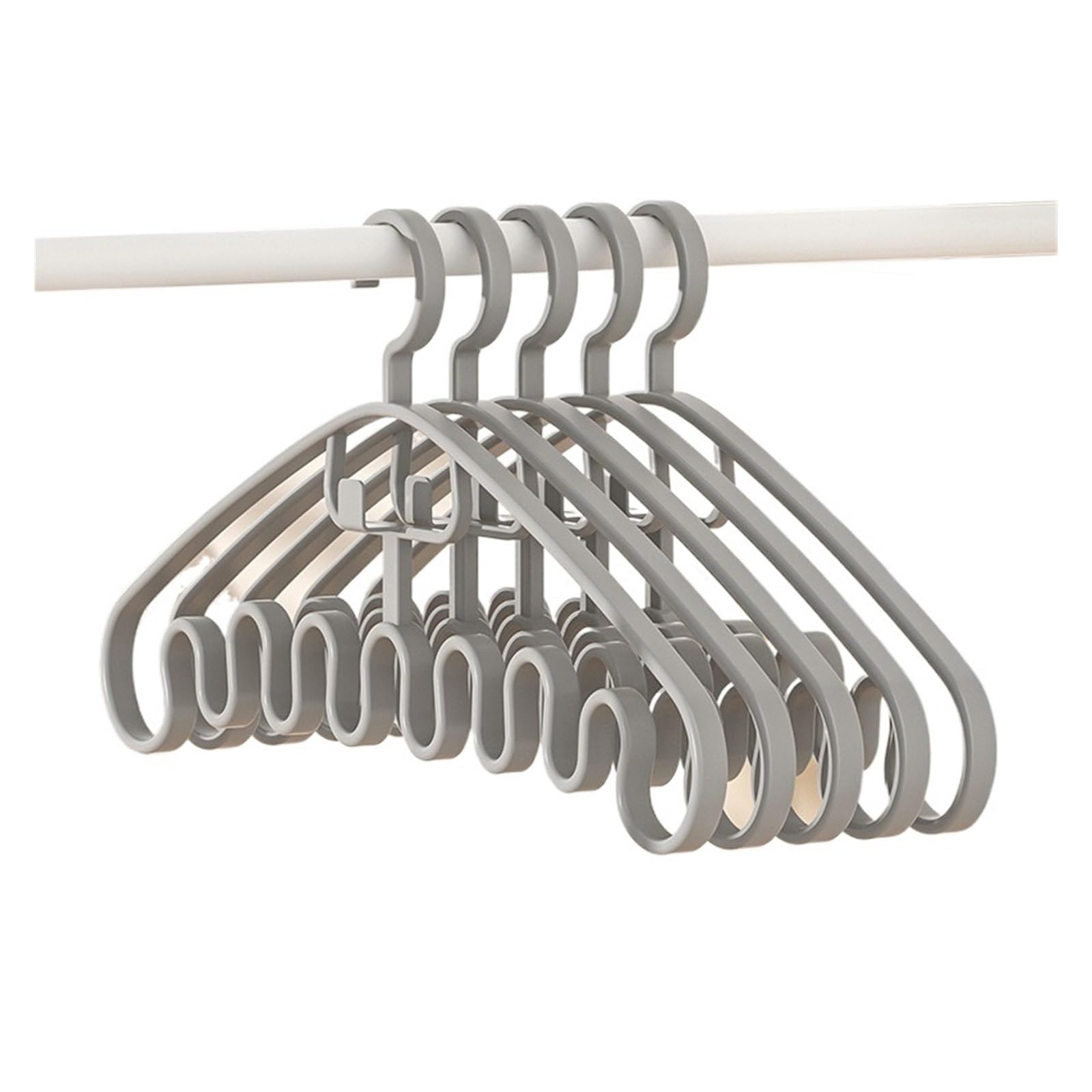 Multi-functional Clothes Hanger Strappy Skirt Space-saving Wavy Pattern Household Clothing Storage(Grey,10PCS)