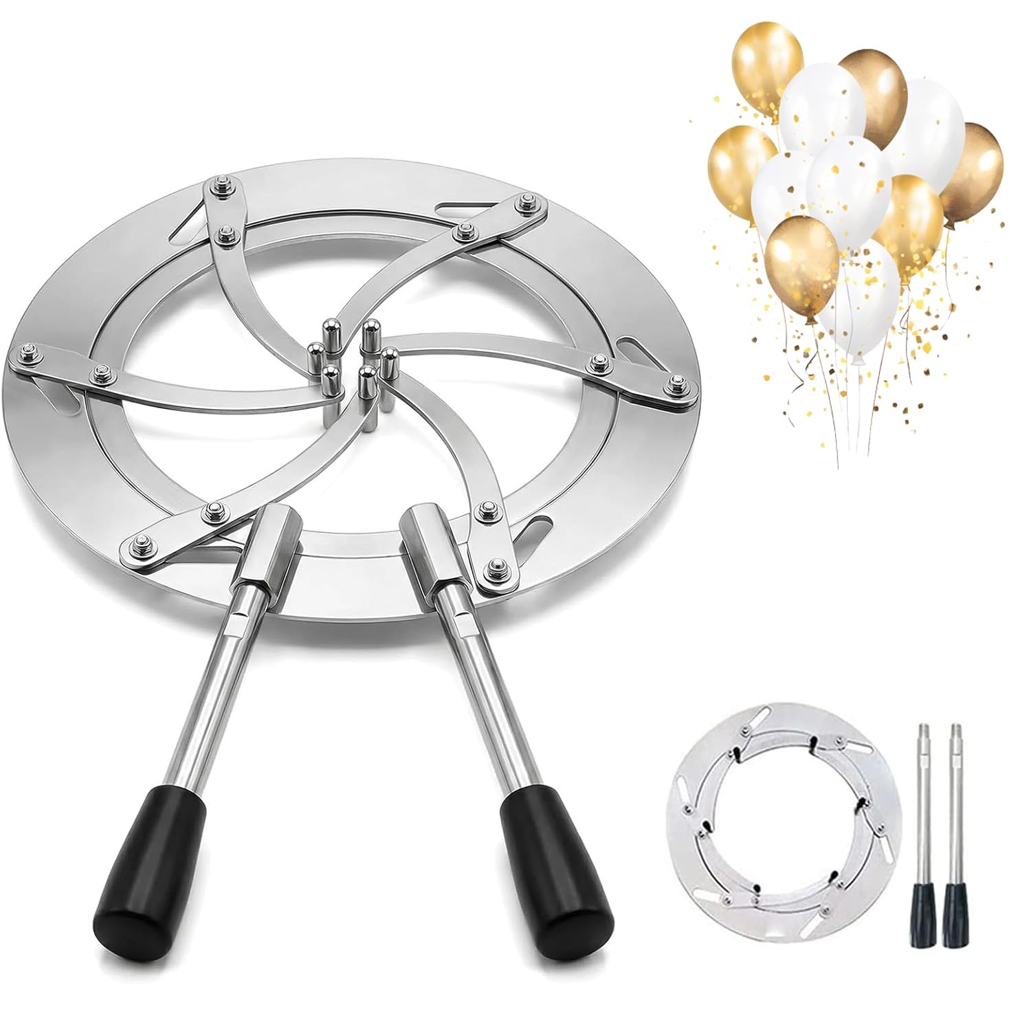 HiJiuAn Balloon Stretcher Tool For Stuffing, Stainless Steel Balloon Expander Tool, Max Opening, 18.5cm/7.3in, Adjustable Opening, For Balloon Rose Bouquet Diy Bouquets Wedding