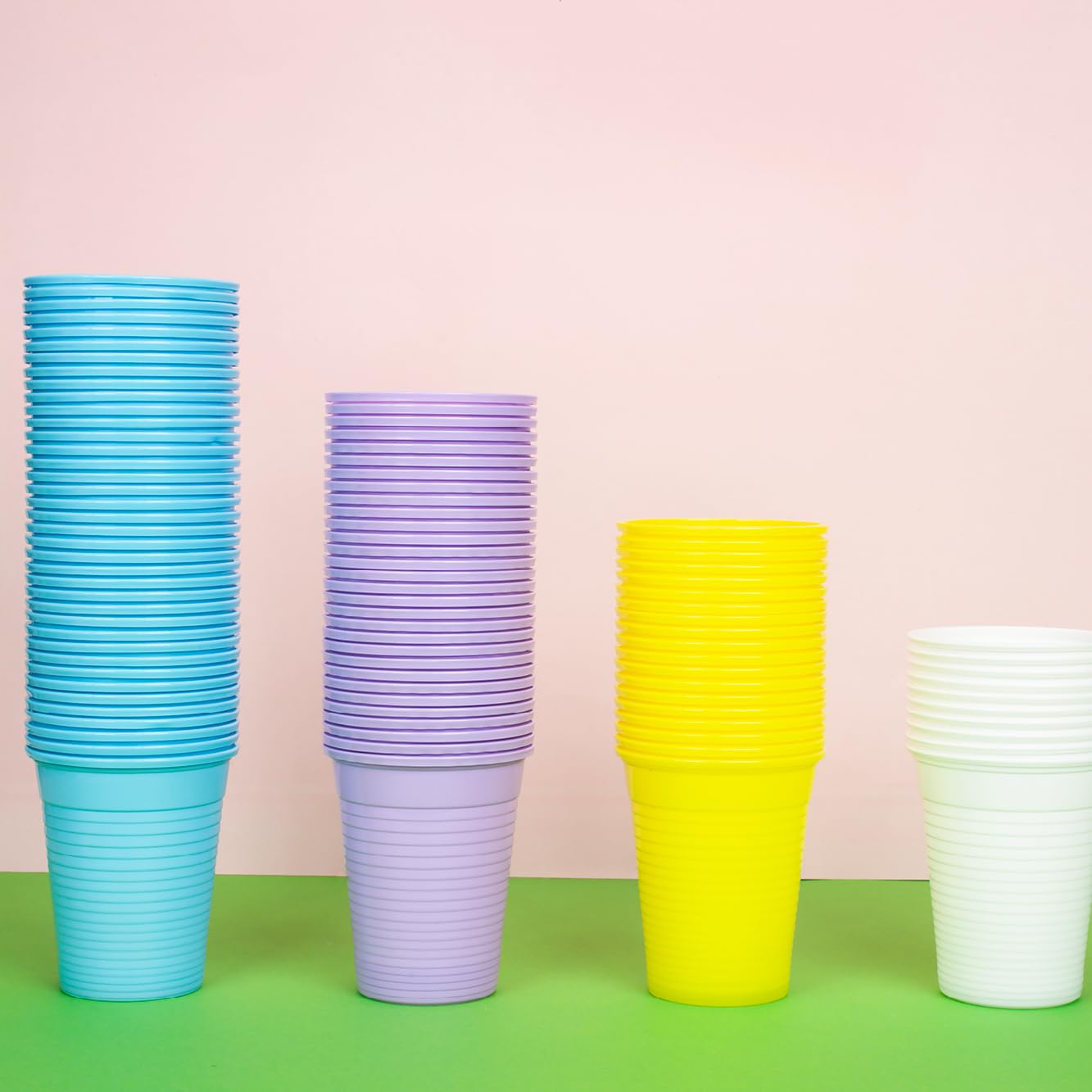 Wellsamed 3000 Stück bunte Becher Trinkbecher Rainbow Partybecher (3.000 x 180 ml = 3000er Pack) Kaltgetränkebecher Cups 0,2 l gemischte Farben