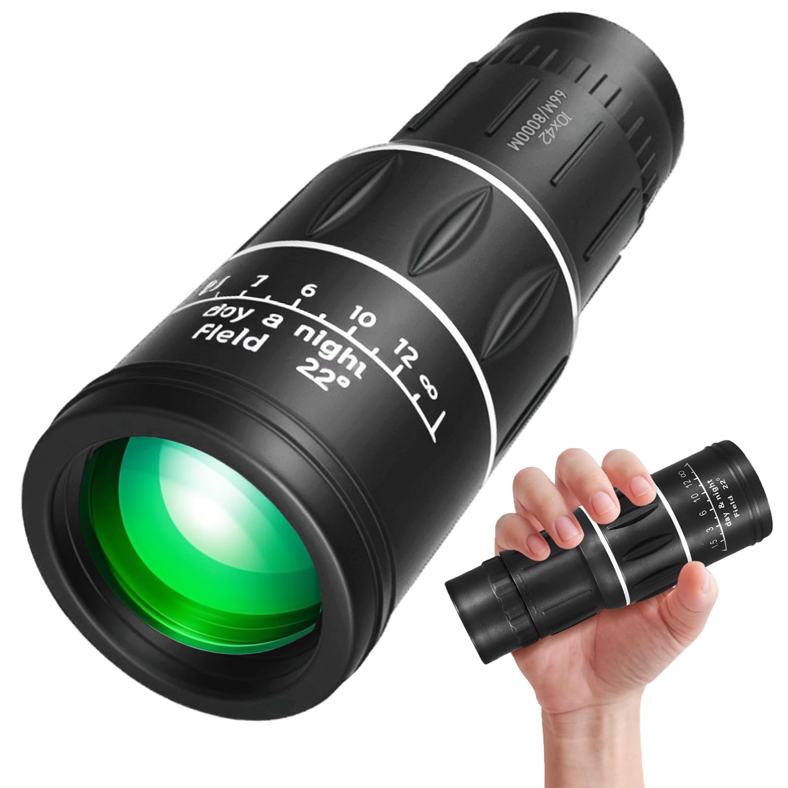 10X42 Mini Lightweight Monocular Telescope, Birthday Gifts for Men Dad Him Husband Teen Boys, BAK4 & FMC Prism Scope for Birdwatching Outdoors Hiking,