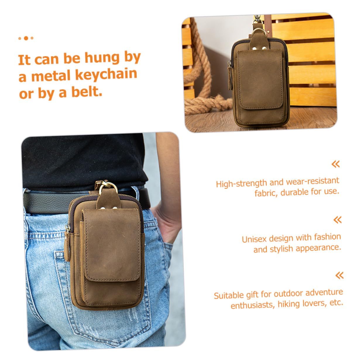 Didiseaon Étui Ceinture Téléphone Portable Multifonction avec Anneau Porte-clé Pochette Outdoor Résistante pour Randonnée Camping Voyage et Activités Extérieures